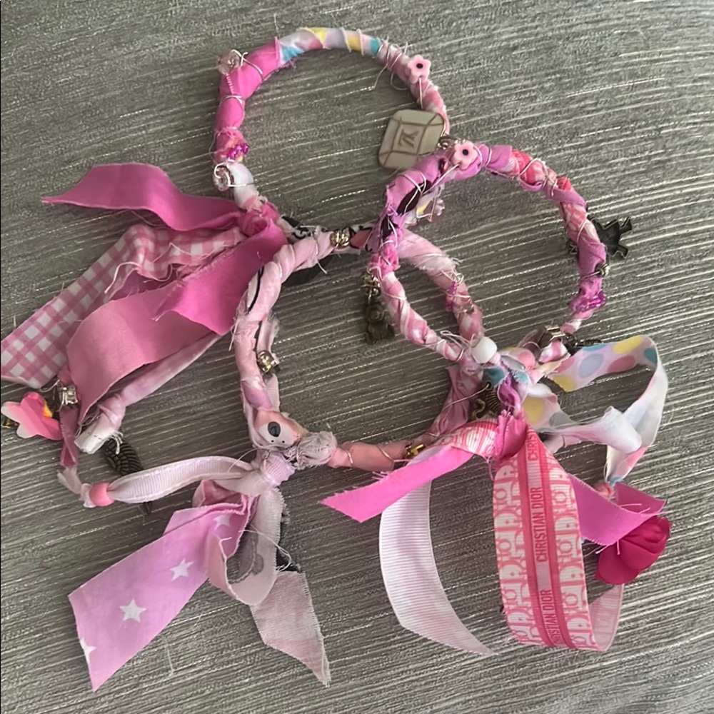 Pink Jewelry Accessories with Beaded and Ribbon Details